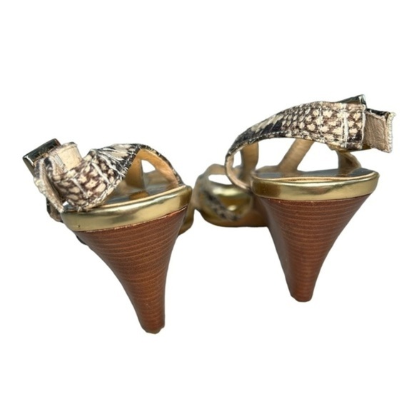 MICHAEL by MICHAEL KORS OPEN TOE SANDAL SNAKE SKIN PRINT WEDGES, SIZE 6 - Picture 5 of 7